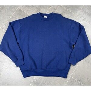 Vintage 90s USA Made BVD Navy Blank Sweatshirt - XL
